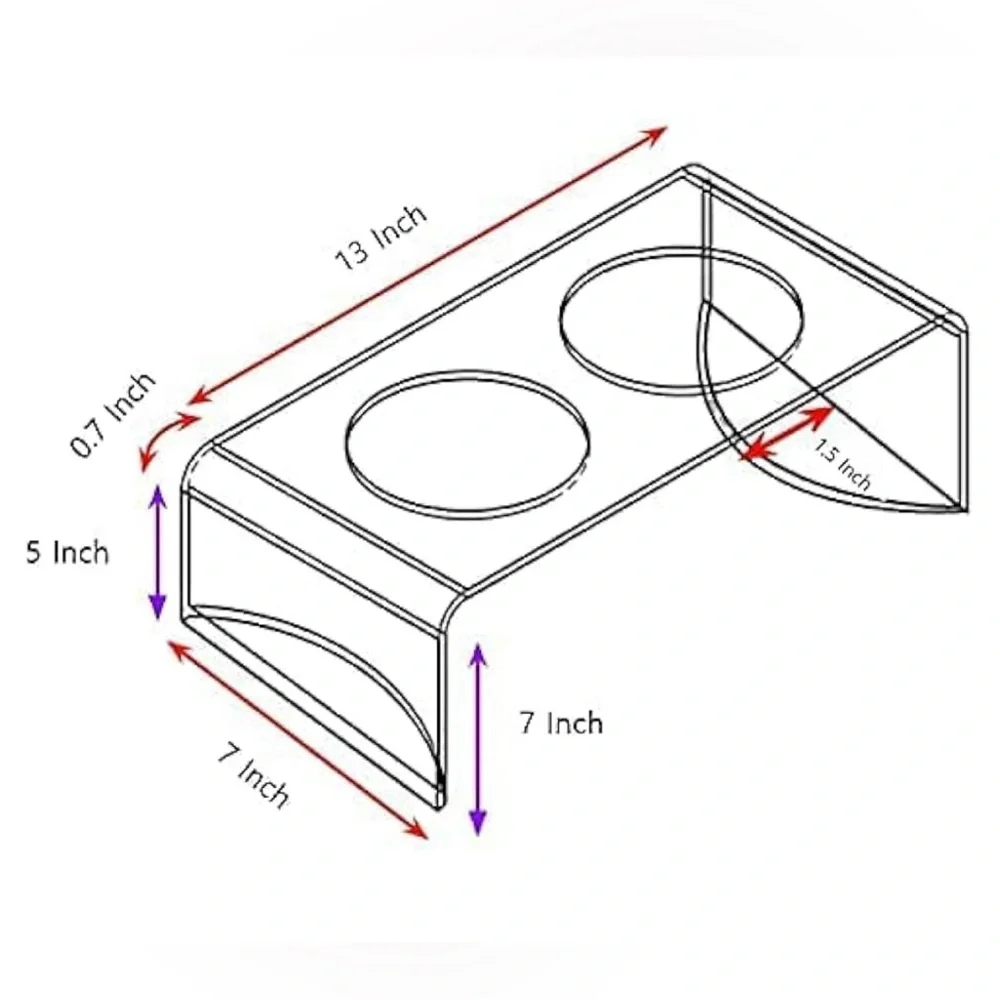 KAMANG HOLOGRAPHIC PET GLASS BOWL FEEDER FOR CATS & DOGS